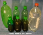 Various plastic soda bottles